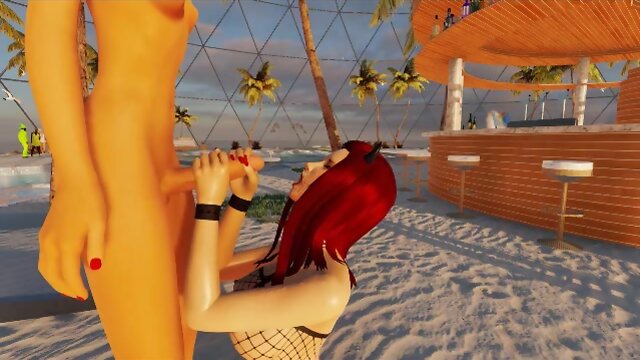 3D T-Girl Sex Game Ends with Facial!