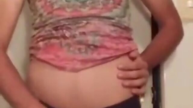 Baby trying to milk her enormous shemeat