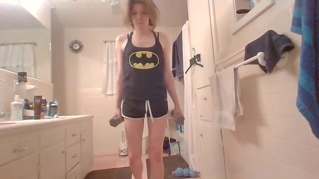 Transwoman working out