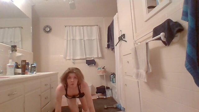 Transwoman working out