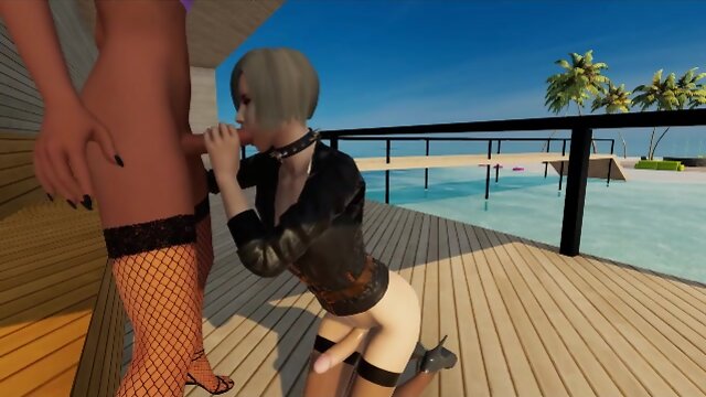 Lesbian She-Males in 3D Sex Game