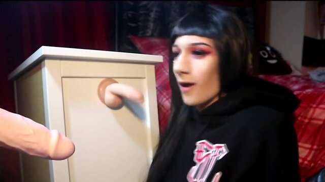 Goth T-Girl Is Possessed by Penis