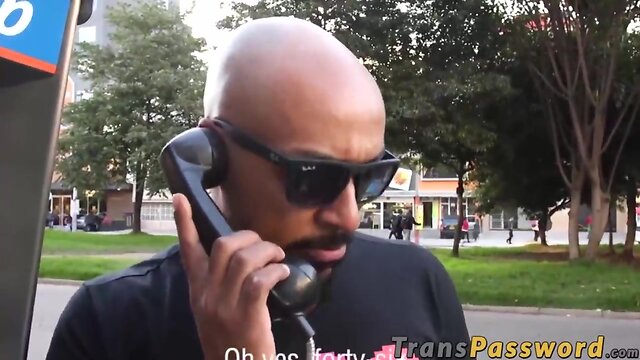 Beauteous t-girl babe gives head gets butt hammered roughly