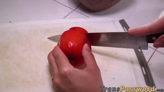 Excellent trans babe has interracial fuck session with stud