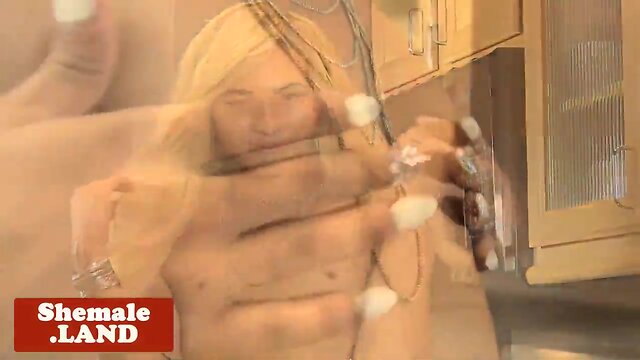 Young ebony TRANSSEXUAL shows butthole and masturbates solo