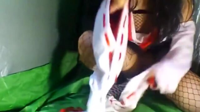 No hands Oriental Cosplay Ejaculation