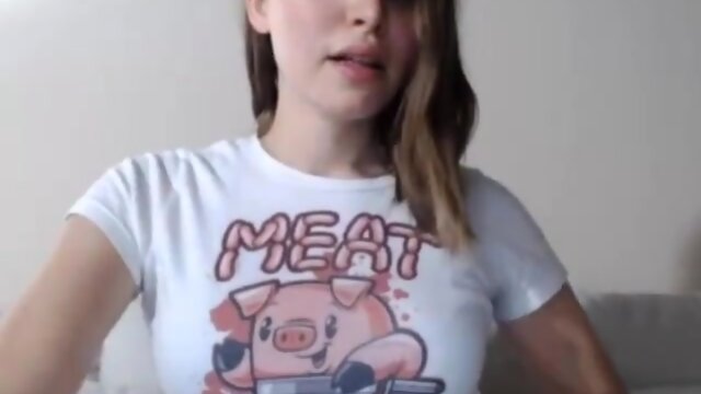 Pretty She-Male Rubbing Clit