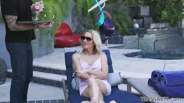 Married ladyboy fucks an inked guy