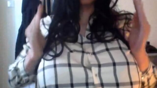 Yolana Demontfort crossdresser TRANNY Pops Out of Check Dress