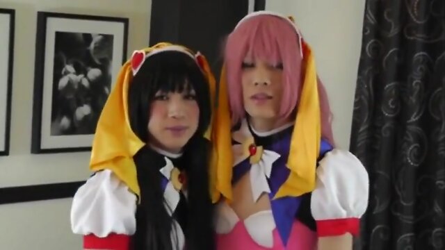 Cosplay boys playing