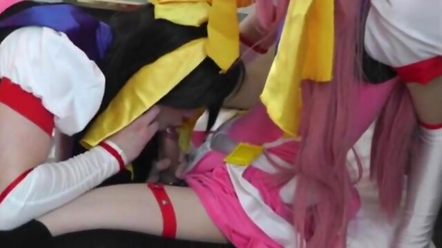 Cosplay boys playing