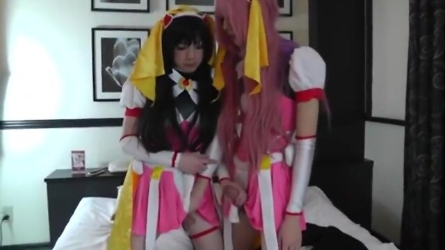 Cosplay boys playing