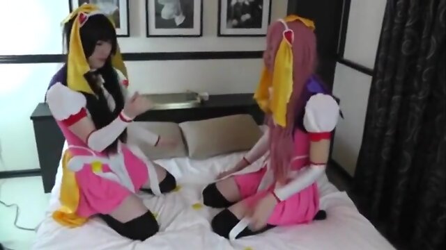 Cosplay boys playing