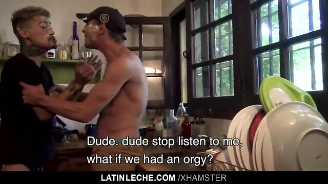 LatinLeche - Five Latin Studs Fuck At A Birthday Party