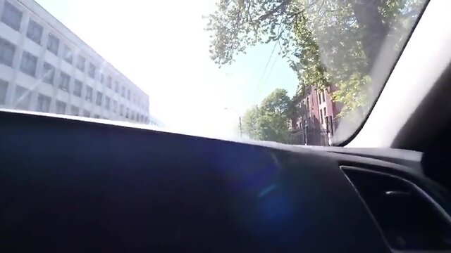 Girlfriend mischievous in the car