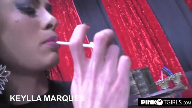 Keylla marques she-male fucks a passive she-male lover wit