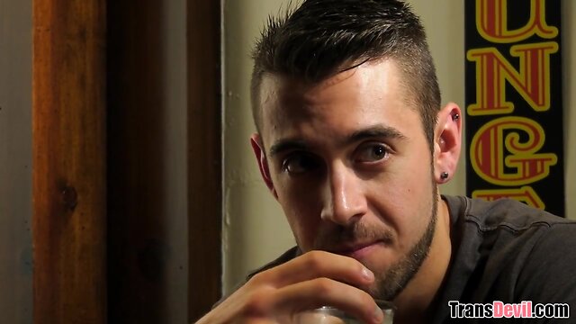 Thick white guy enjoys cute trans baby and girlfriend