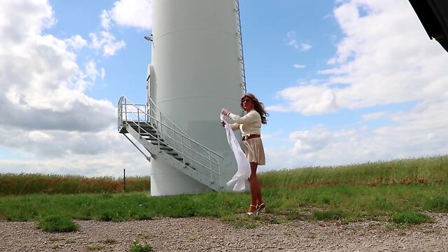 Empowering Solo Outdoor Exposure: Amateur in Mini Skirt & Lingerie