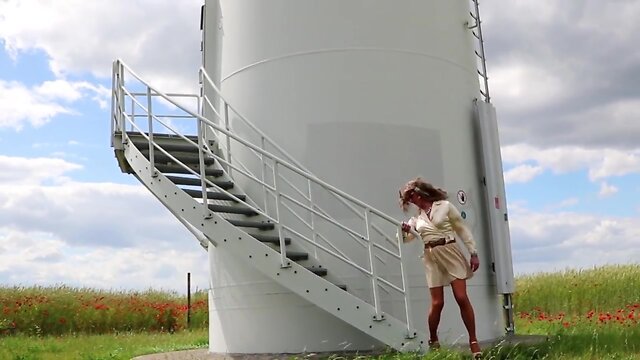 Empowering Solo Outdoor Exposure: Amateur in Mini Skirt & Lingerie