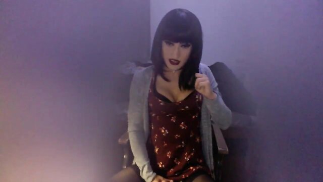 Very cute transsexual masturbates huge penis on web webcam pt. 4