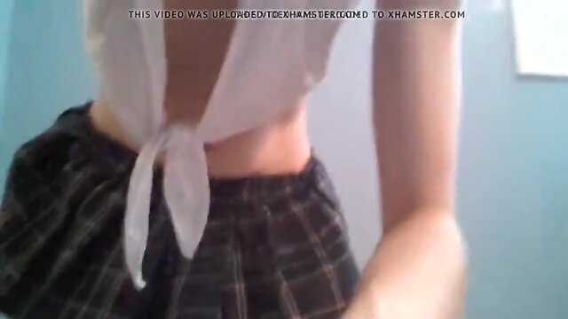 Hot schoolgirl crossdresser