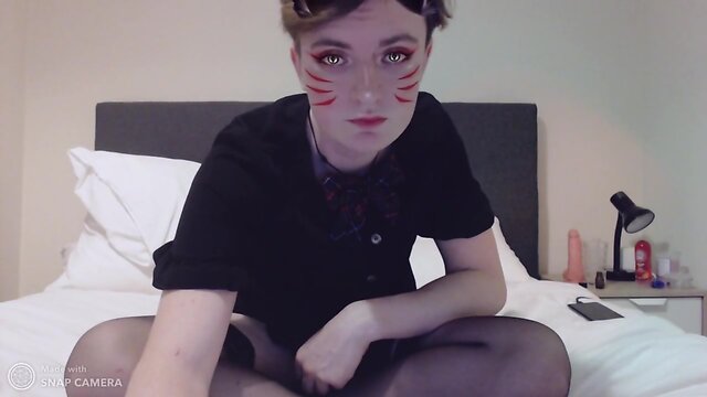 Foxy teenager sissy tsteencharlotte fucks her boipussy in stockings