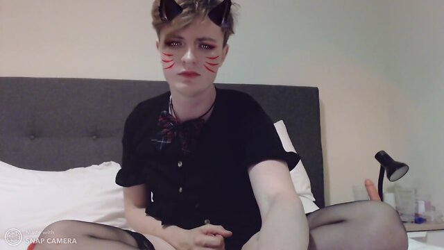 Foxy teenager sissy tsteencharlotte fucks her boipussy in stockings