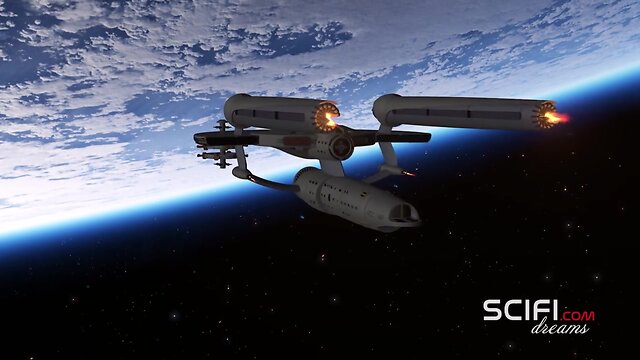 Sultry dickgirl sex cyborg fucks a young chick in space station