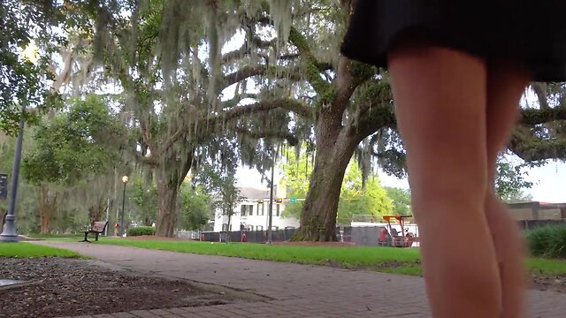 Crossing the River for Mature Amateur Outdoor Solo Porn in Lingerie and Stockings