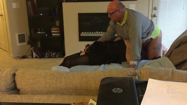 Rough daddy takes amber