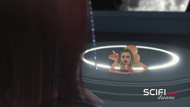 Sci-fi techno. sultry 3d active dickgirl fucks amazing lesbian