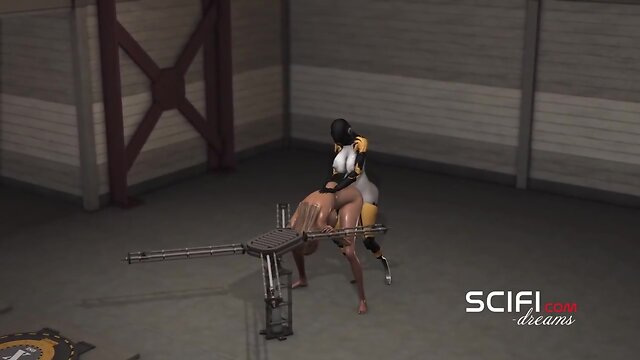 Secrets of area 51. sci-fi woman android fucks hard a baby