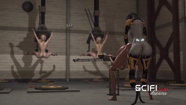 Secrets of area 51. sci-fi woman android fucks hard a baby