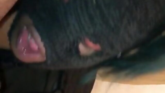 Sloppy black tgirl cocksucking