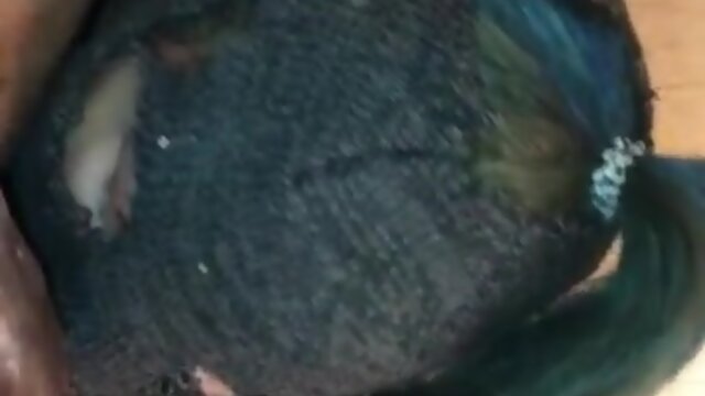 Sloppy black tgirl cocksucking