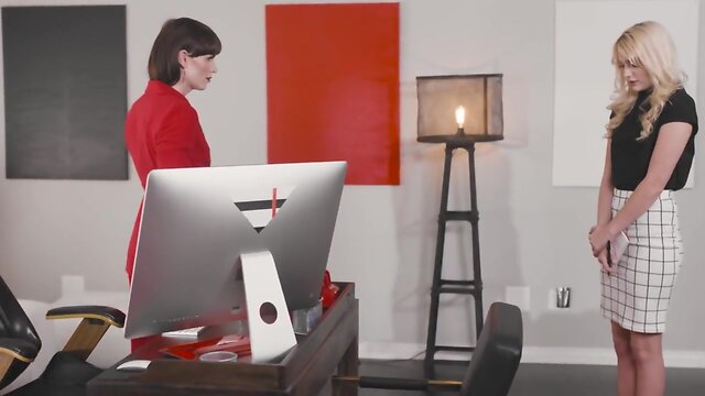 Trans boss fucks her assistant good