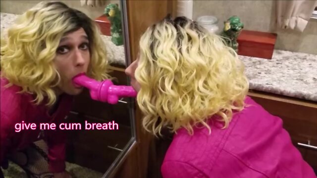 Sissy crossdresser kali milking her schlong