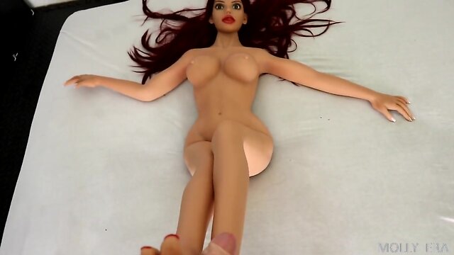 Footjob silicone girlfriend