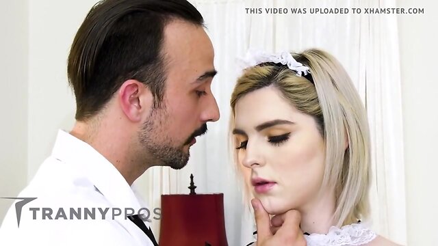 Sultry trans maid leads guy to cheat on wife!