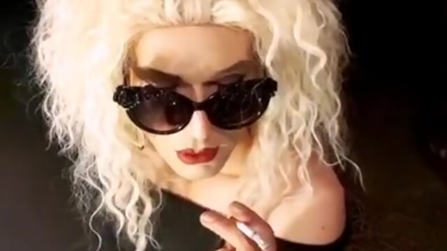 Jennifer lee crossdresser smoking bimbo sunglasses