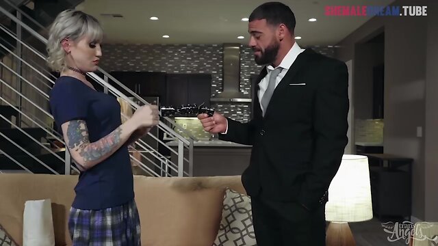 Inked Tgirl Lena Kelly Gets Booty Drilled - Transangels