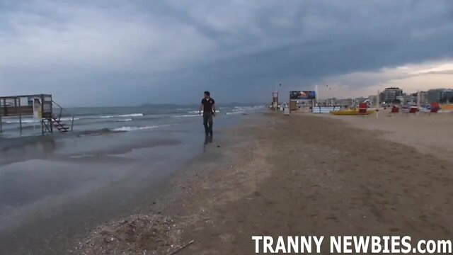 Interracial Bi Threesome: Ebony Trans Babe`s Hard Anal Fuck