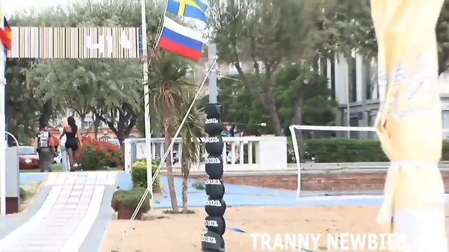 Interracial Bi Threesome: Ebony Trans Babe`s Hard Anal Fuck