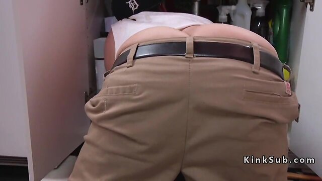 Transsexual in underwear anal bangs plumber