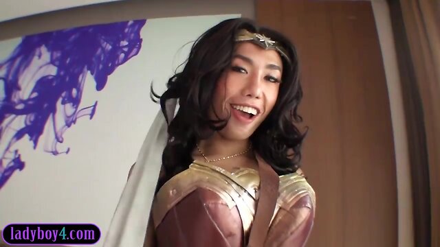 Wonder female shemale with huge juggs fucks a guys butt