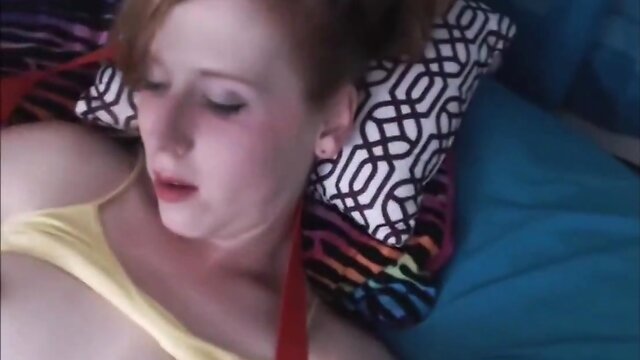 Tgirl blasts a big load on herself