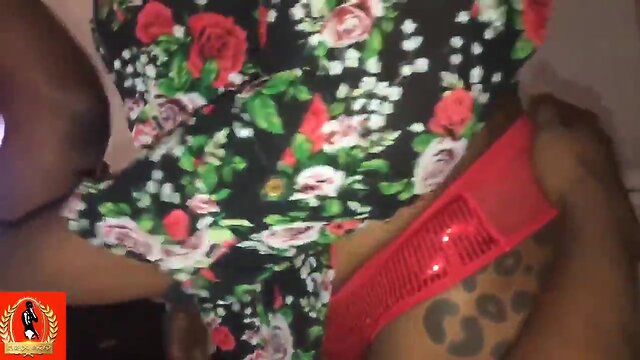 Chesty ebony ladyboy saline simone anal banged condomless in bed403