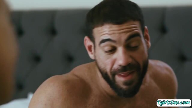 Stepdad fucks her chesty transsexual stepdaughter