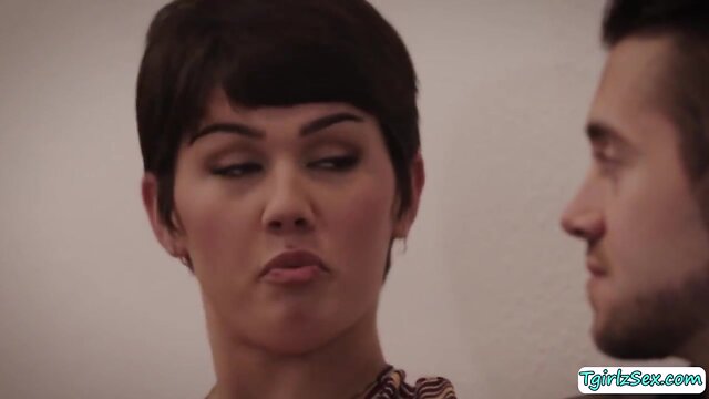 Tgirl brunette analed by boyfriends friend