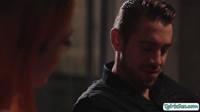 Bitch t-girl fucks the booty of husbands friend